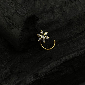 Pretty Zircon Flower(Gold Plated)
